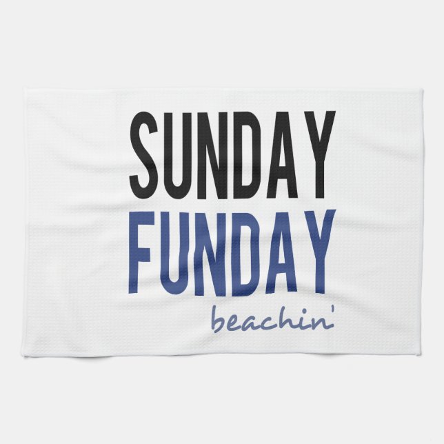 Linge De Cuisine Dimanche Fun Jour de Plage (Horizontal)