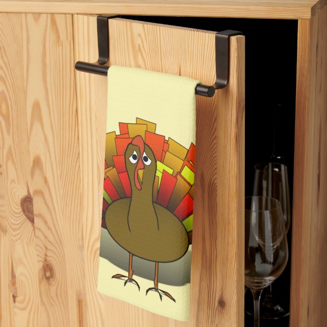 Linge De Cuisine Dinde inquiète de Thanksgiving (Pliage en tiers)