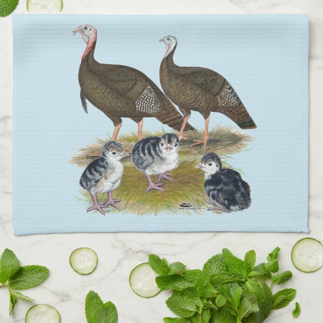 Linge De Cuisine Dindes Famille Sauvage de l'Est (Plié)