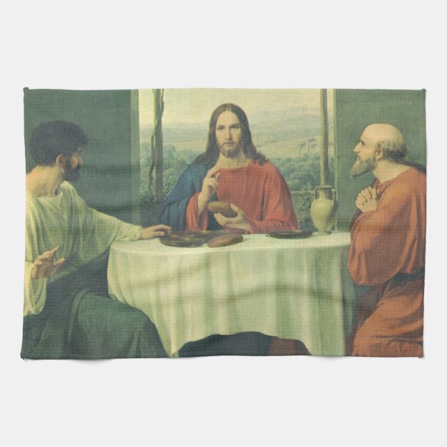 Linge De Cuisine Dîner de gala à Emmaüs avec Jésus-Christ (Horizontal)