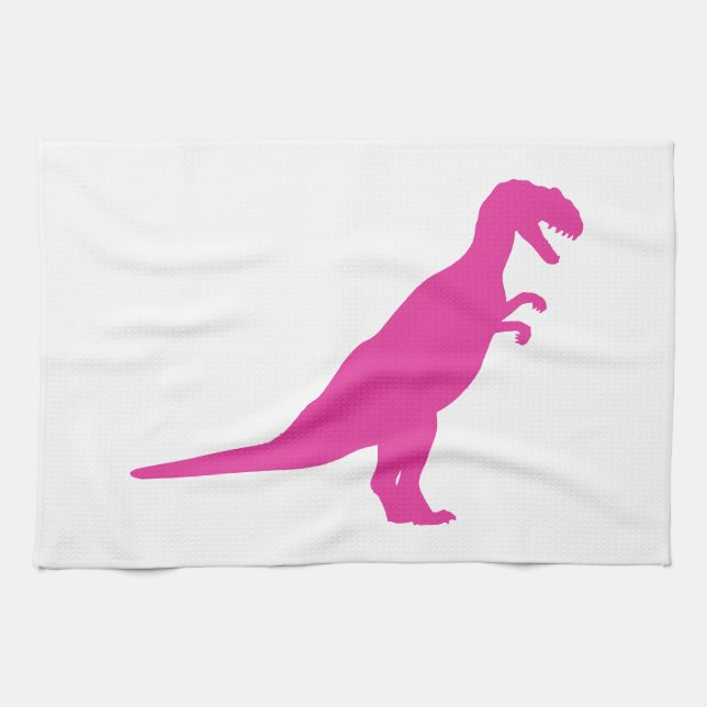 Linge De Cuisine Dinosaure rose (Horizontal)