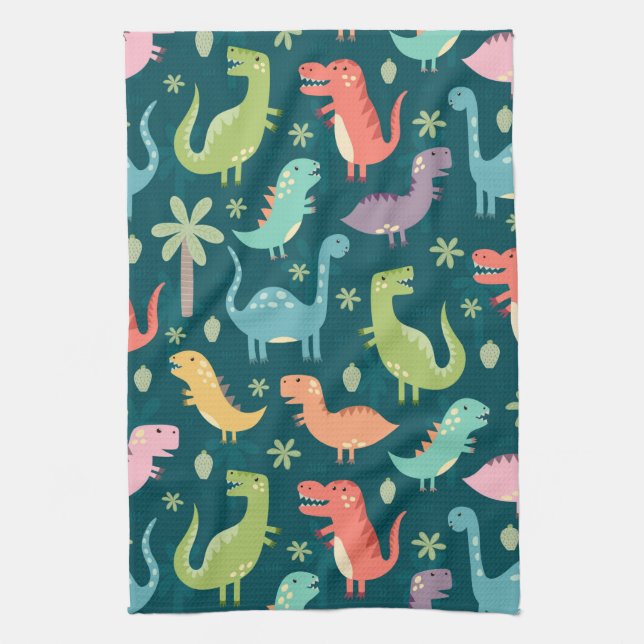 Linge De Cuisine Dinosaures Animés mignons (Vertical)