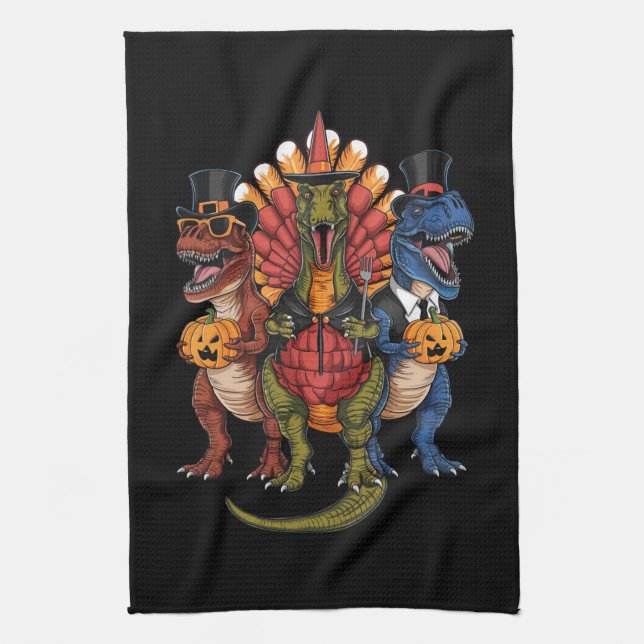 Linge De Cuisine Dinosaures du Bon thanksgiving T-Rex TRexdonnant (Vertical)