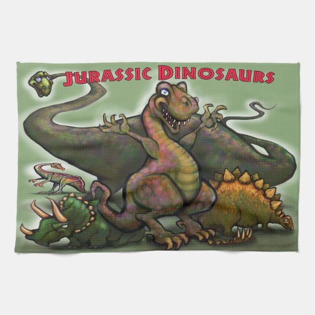 Linge De Cuisine Dinosaures jurassiques (Horizontal)