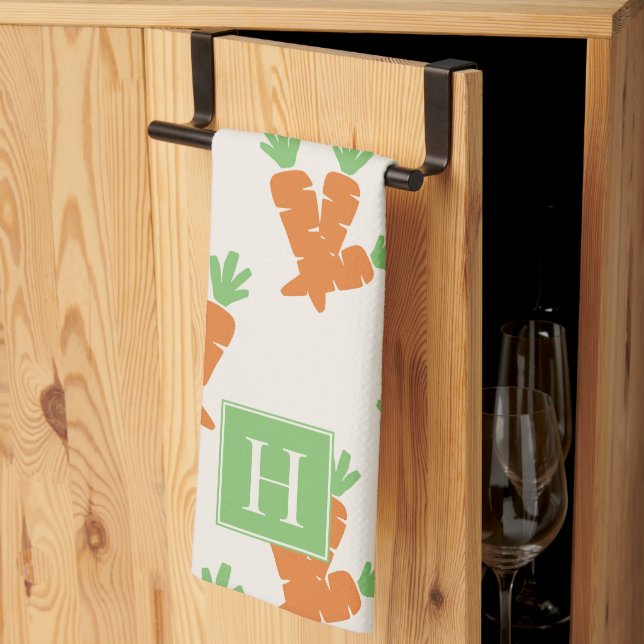 Linge De Cuisine Dissémination de carottes d'art populaire (Pliage en tiers)