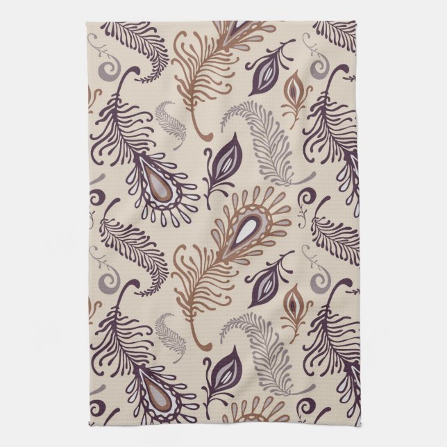 Linge De Cuisine Divers motif de plume (Vertical)