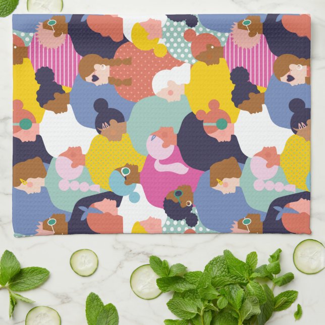 Linge De Cuisine Diversité des femmes - Femmes de différentes ethni (Plié)
