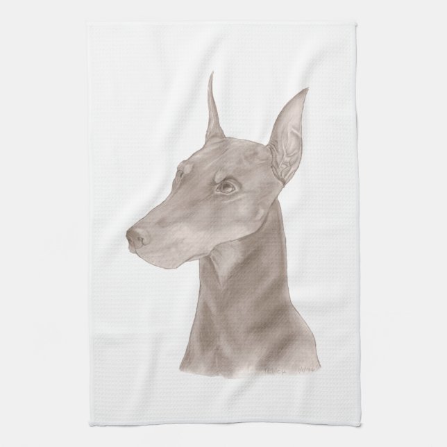 Linge De Cuisine Doberman Portrait (Vertical)
