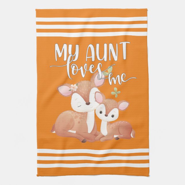 Linge De Cuisine Doe et Fawn Ma tante m'aime (Vertical)