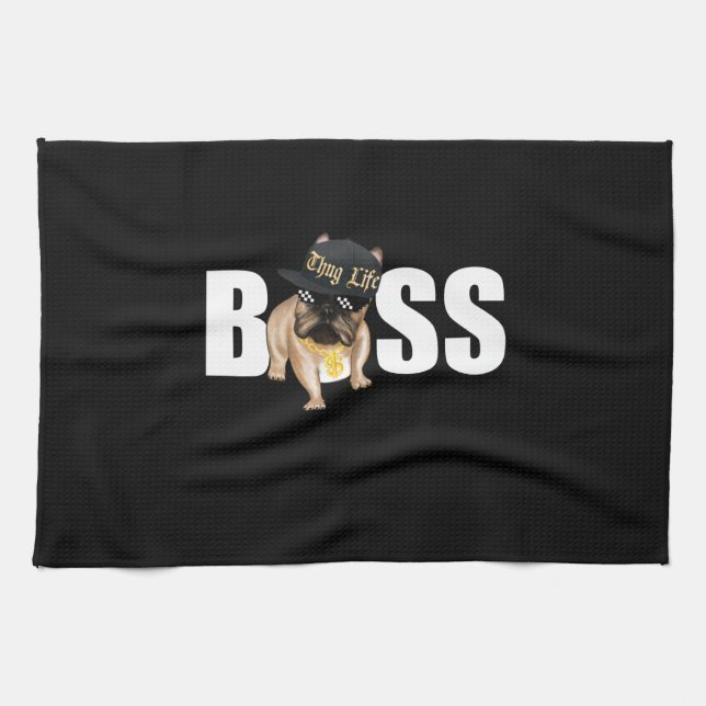 Linge De Cuisine Dog | Thug Life French Bulldog (Horizontal)