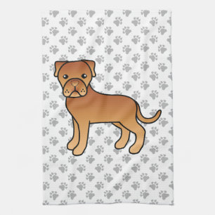 Linge De Cuisine Dogue De Bordeaux Chien De Dessin Animé Mignon