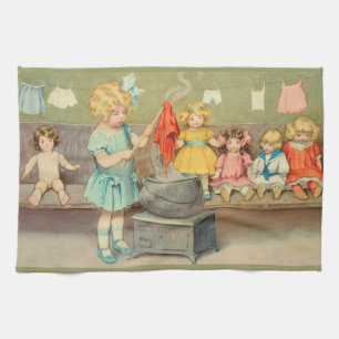 Linge De Cuisine Dolly Lave fille Vintage Jouer Poupées mignonne