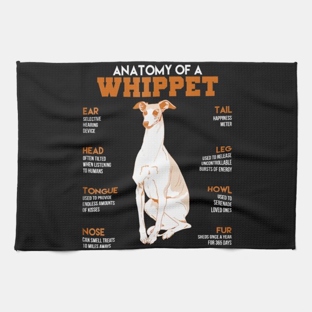 Linge De Cuisine Don de chien| anatomie d'un chien blanc à un cadea (Horizontal)