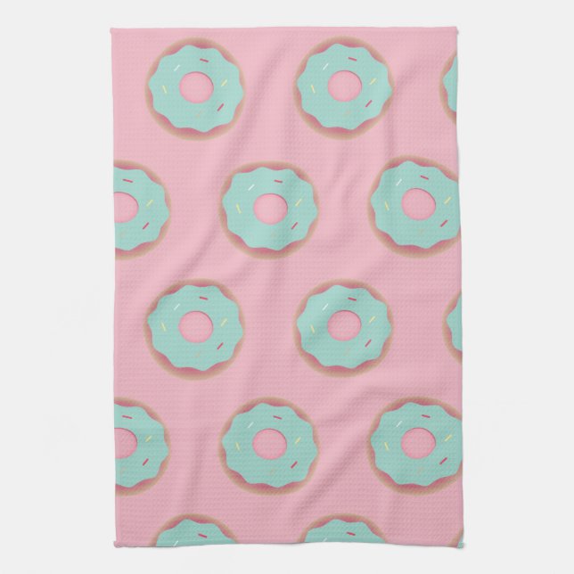 Linge De Cuisine Donuts ombré rose Donut sarcelle Poudrerie (Vertical)