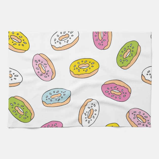 Linge De Cuisine Doodle beiguts motif, design sans soudure. (Horizontal)