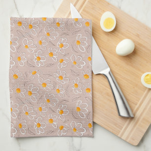 Linge De Cuisine Doodle de fleurs joyeuses
