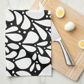 Linge De Cuisine Doodle noir et blanc