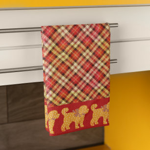 Linge De Cuisine Doodle plaid Chien jaune doré