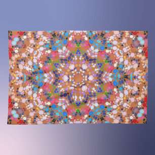 Linge De Cuisine Dot Mandala Orange Bleu rose et blanc