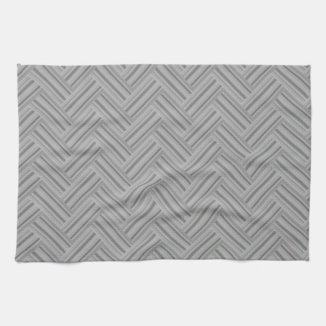 Linge De Cuisine Double blanc de Grey stripes (Horizontal)