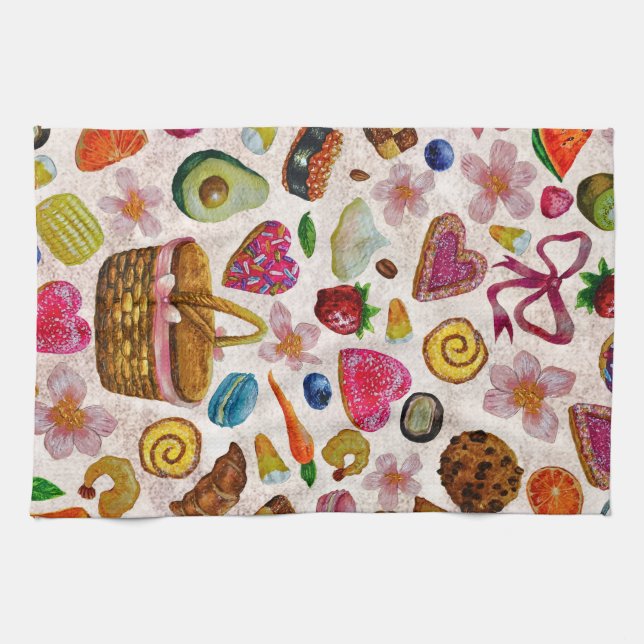 Linge De Cuisine Douceurs de pâtisserie mignonnes (Horizontal)