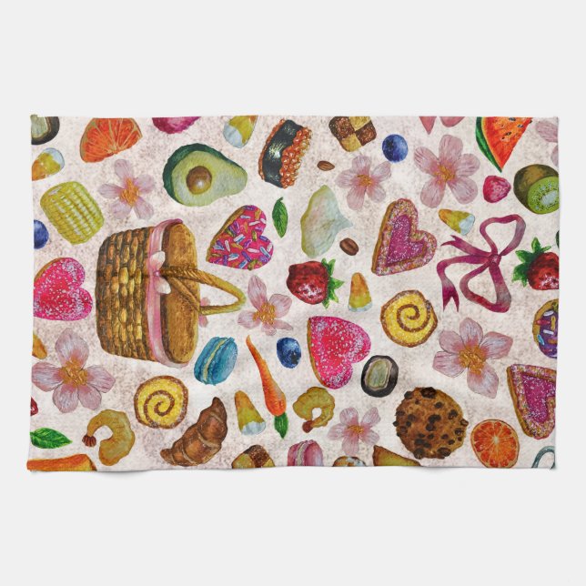 Linge De Cuisine Douceurs de pâtisserie mignons (Horizontal)