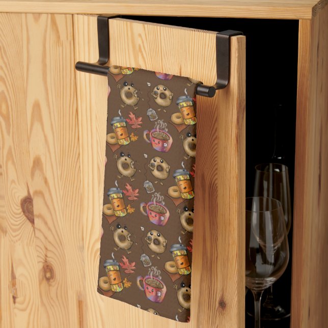 Linge De Cuisine Doughnut et thé (Pliage en tiers)