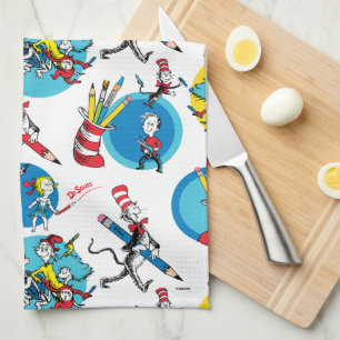 Linge De Cuisine Dr Seuss   Caractères avec Motif de crayons