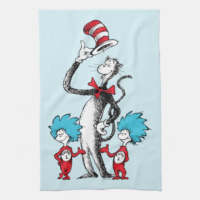 Linge De Cuisine Dr Seuss | Chat dans le Casquette, Chose un & Chos (Vertical)