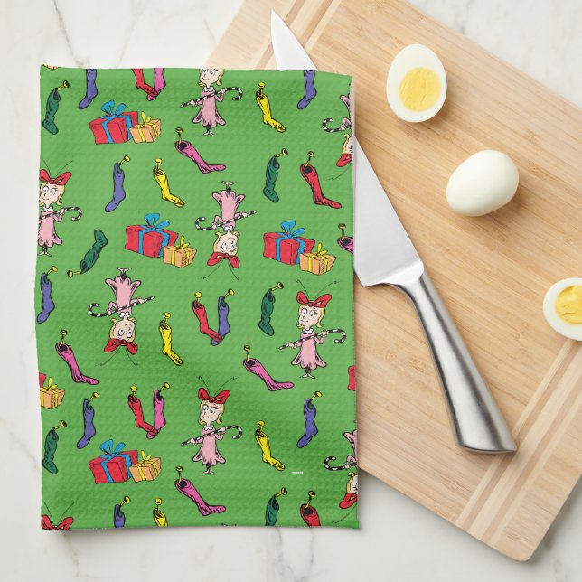Linge De Cuisine Dr Seuss | Grinch | Cindy-Lou Qui Motif (Quart Plié)