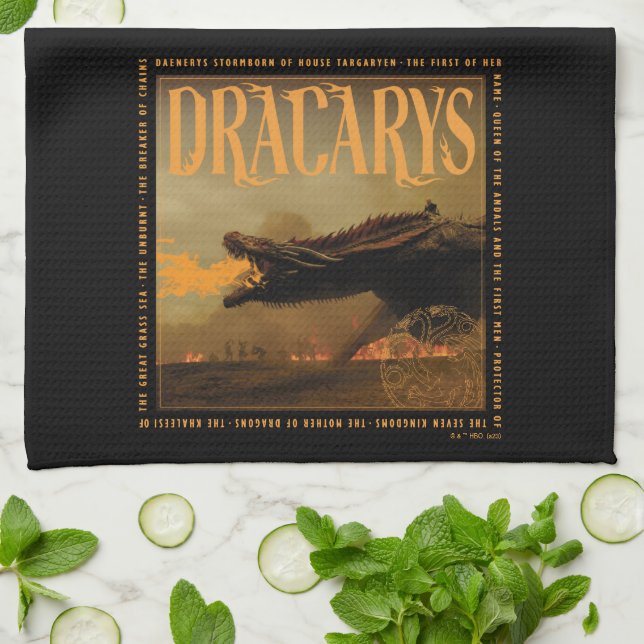 Linge De Cuisine "Dracarys" Drogon Breathing Fire Graphic (Plié)