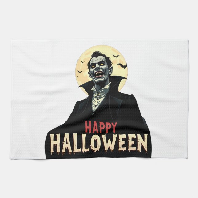 Linge De Cuisine Dracula vous souhaite une nuit Éffrayante (Horizontal)
