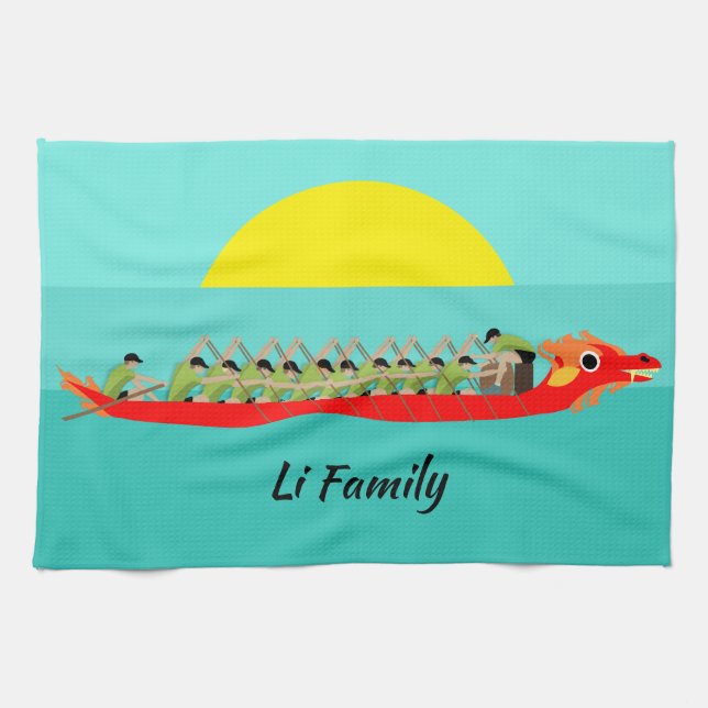 Linge De Cuisine Dragon Boat Racing (Horizontal)