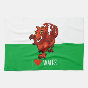 Linge De Cuisine Dragon mignon I Lote Wales Welsh Dragon Cartoon