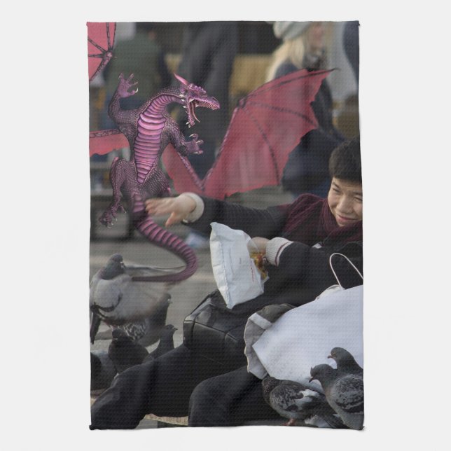 Linge De Cuisine Dragon Rose À Venise Italie (Vertical)