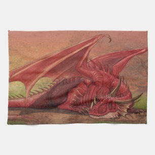 Linge De Cuisine Dragon rouge de sommeil