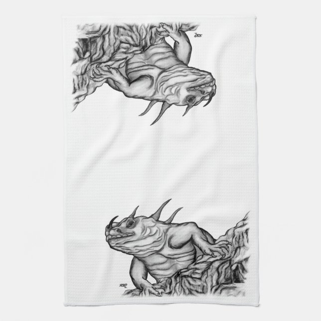 Linge De Cuisine Dragon sur le rocher (Vertical)