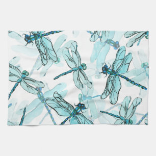 Linge De Cuisine Dragonflies élégantes : Aquarelle