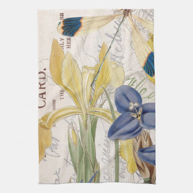 Linge De Cuisine Dragonfly et Irises (Vertical)