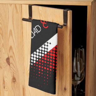 Linge De Cuisine Drapeau à motif de points de Trinité-et-Tobago ave