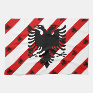 Linge De Cuisine Drapeau albanais de rayures