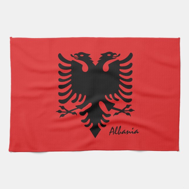 Linge De Cuisine Drapeau albanais et cuisine albanaise, mode/sports (Horizontal)