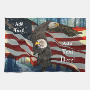 Linge De Cuisine Drapeau américain Bald Eagle