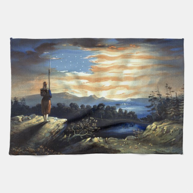 Linge De Cuisine Drapeau américain céleste dans le ciel, Guerre de  (Horizontal)