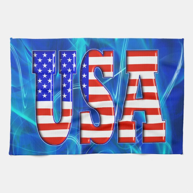 LINGE DE CUISINE DRAPEAU AMÉRICAIN DES ETATS-UNIS (Horizontal)
