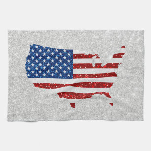Linge De Cuisine Drapeau américain étoiles et bandes 4 juillet Pail