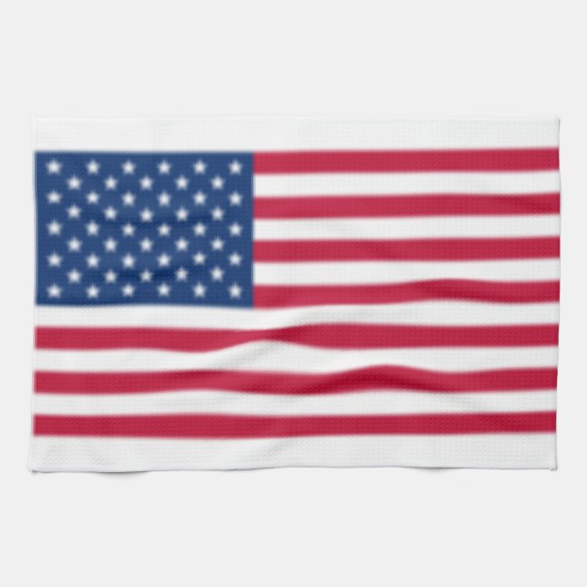 Linge De Cuisine Drapeau américain flou (Horizontal)