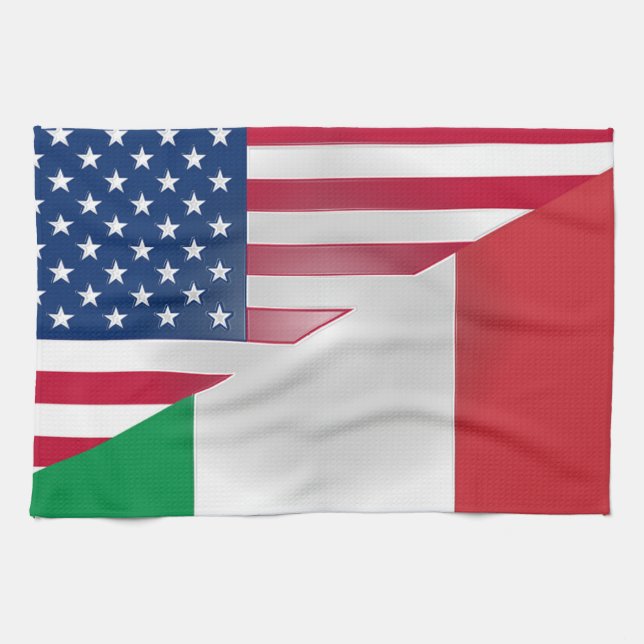 Linge De Cuisine Drapeau américain italien 16" de tissu x 24" (Horizontal)