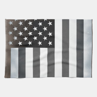 Linge De Cuisine Drapeau américain noir et blanc