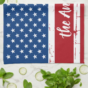 Linge De Cuisine Drapeau américain patriotique Nom personnalisé